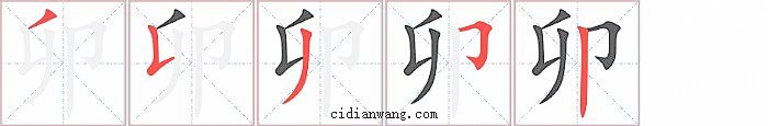 卯字笔顺分步演示图