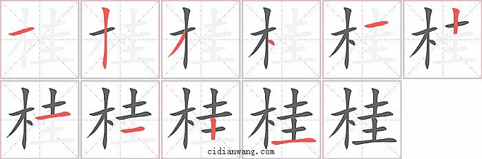 桂字笔顺分步演示图