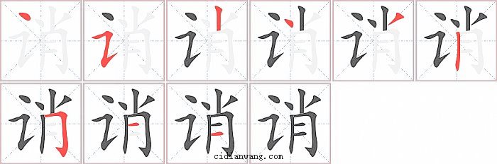 诮字笔顺分步演示图