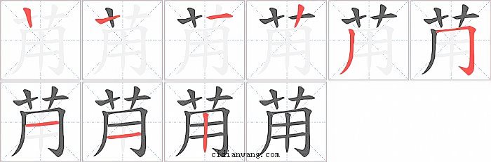 苚字笔顺分步演示图