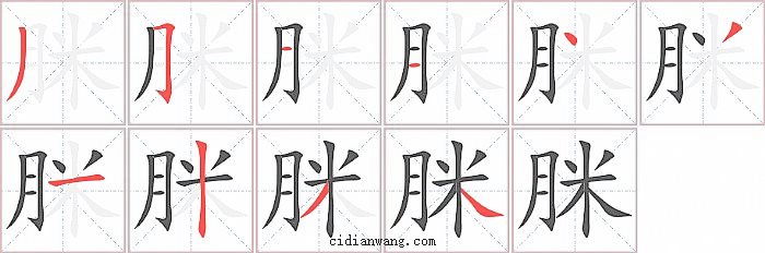 脒字笔顺分步演示图
