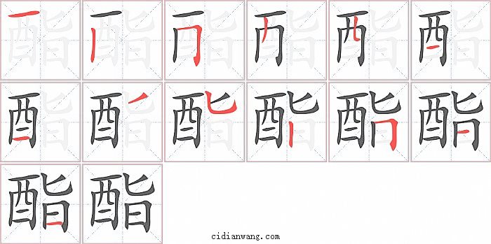 酯字笔顺分步演示图