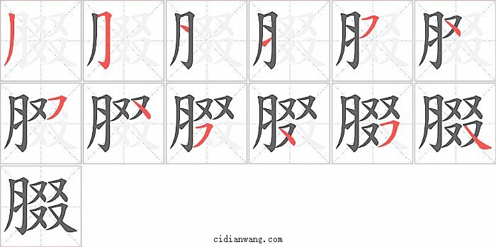 腏字笔顺分步演示图