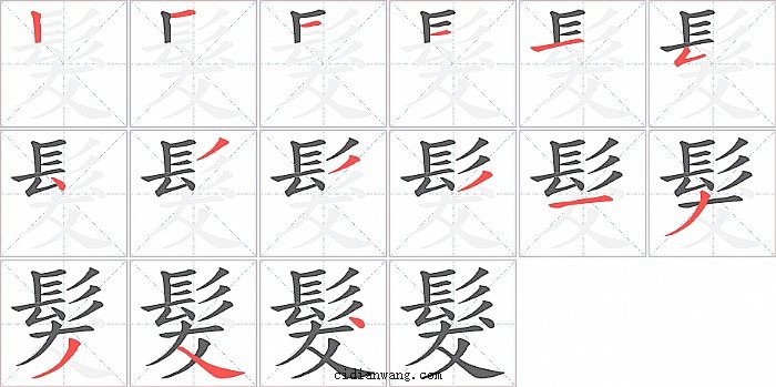 髮字笔顺分步演示图
