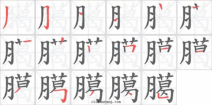 臈字笔顺分步演示图