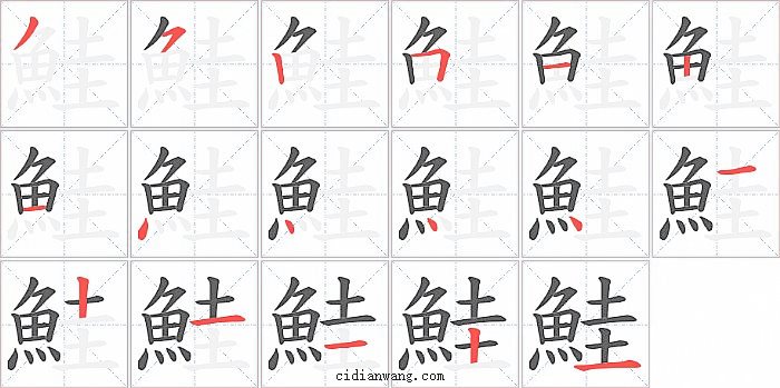 鮭字笔顺分步演示图
