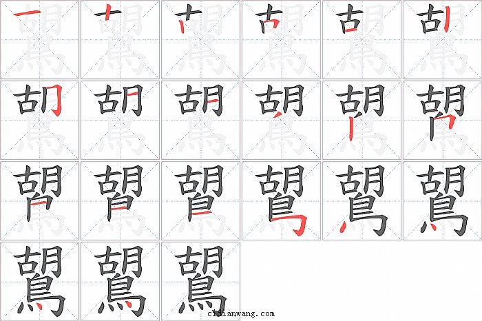 鶦字笔顺分步演示图