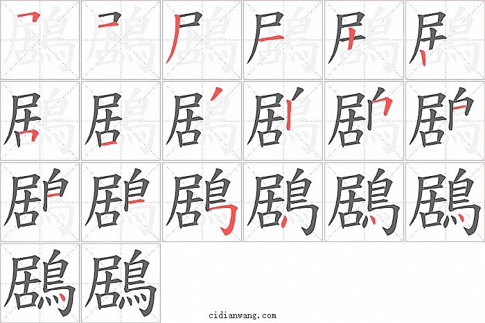 鶋字笔顺分步演示图