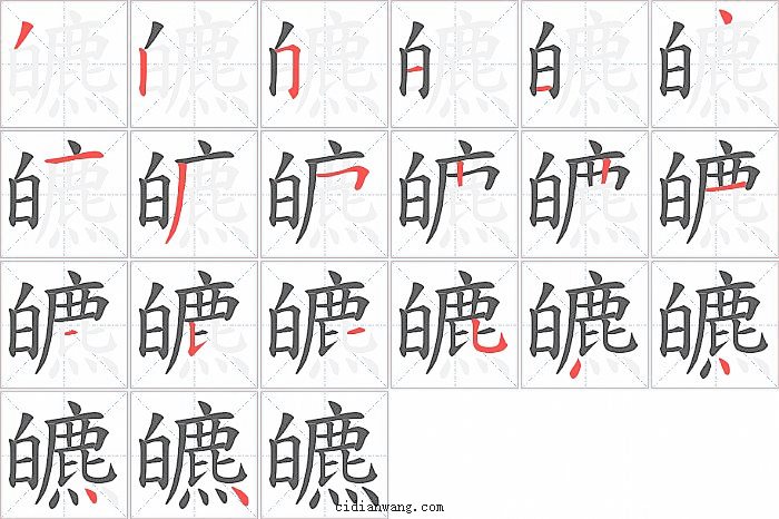 皫字笔顺分步演示图