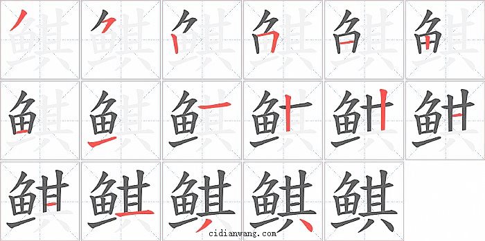 鲯字笔顺分步演示图