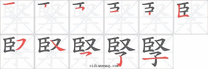 孯字笔顺分步演示图