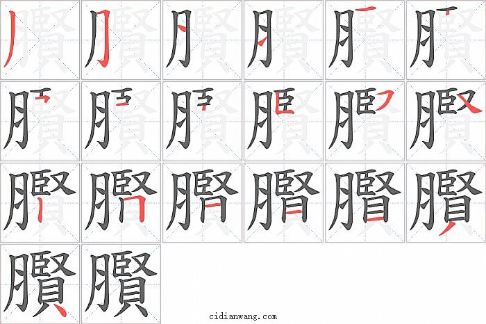 臔字笔顺分步演示图