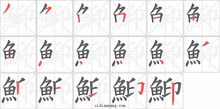 鮣字笔顺分步演示图
