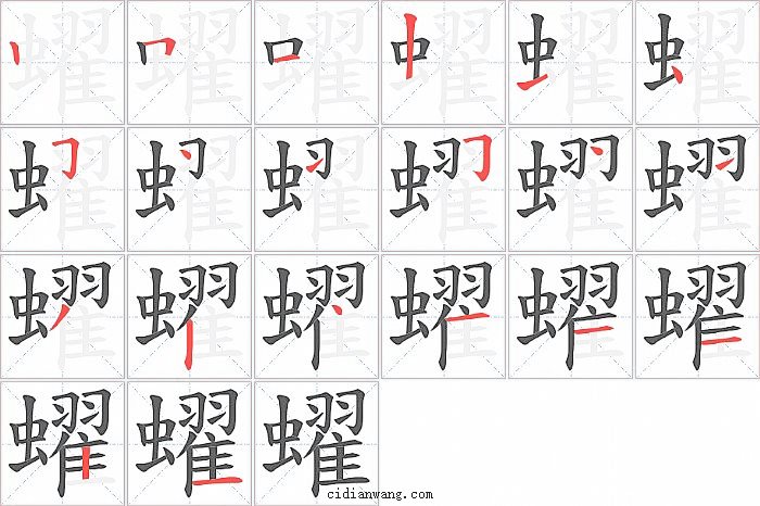 蠗字笔顺分步演示图