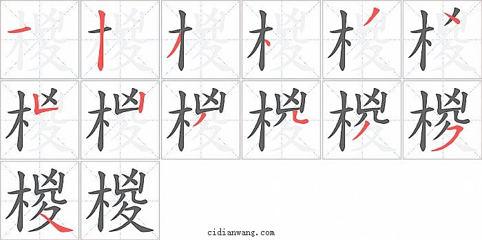 椶字笔顺分步演示图