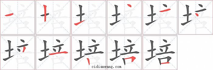 培字笔顺分步演示图