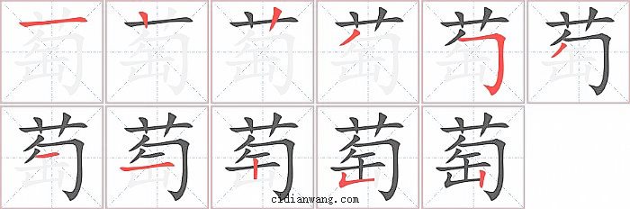 萄字笔顺分步演示图