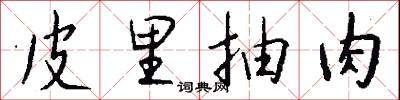 皮里抽肉怎么写好看