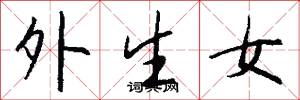 外生女怎么写好看