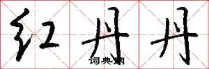 红丹丹怎么写好看