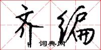 齐编怎么写好看