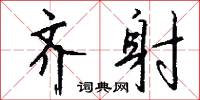 齐射怎么写好看