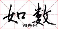 如数怎么写好看