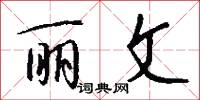 丽文怎么写好看