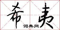 希夷怎么写好看