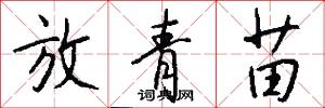 放青苗怎么写好看