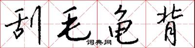 刮毛龟背怎么写好看
