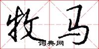 牧马怎么写好看