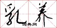 乳养怎么写好看