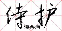 侍护怎么写好看