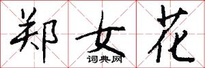 郑女花怎么写好看