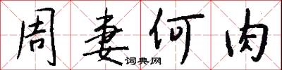 周妻何肉怎么写好看