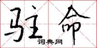 驻命怎么写好看