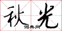 秋光怎么写好看