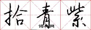 拾青紫怎么写好看