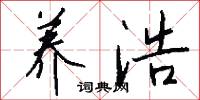 养浩怎么写好看