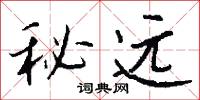 秘远怎么写好看