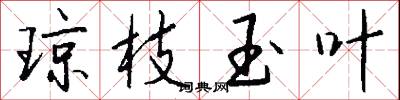 琼枝玉叶怎么写好看