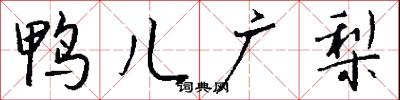 鸭儿广梨怎么写好看