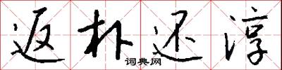 返朴还淳怎么写好看