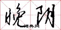 晚阴怎么写好看