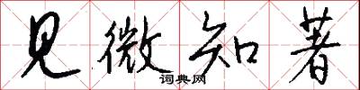 见微知著怎么写好看