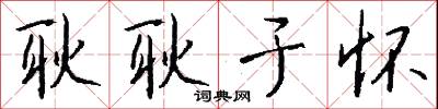 耿耿于怀怎么写好看