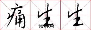 痛生生怎么写好看