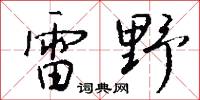 雷野怎么写好看