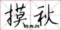 摸秋怎么写好看